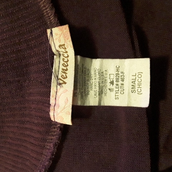 VENECCIA BRAND PURPLE LONG SLEEVE COWL NECK SWEATER - Picture 3 of 3